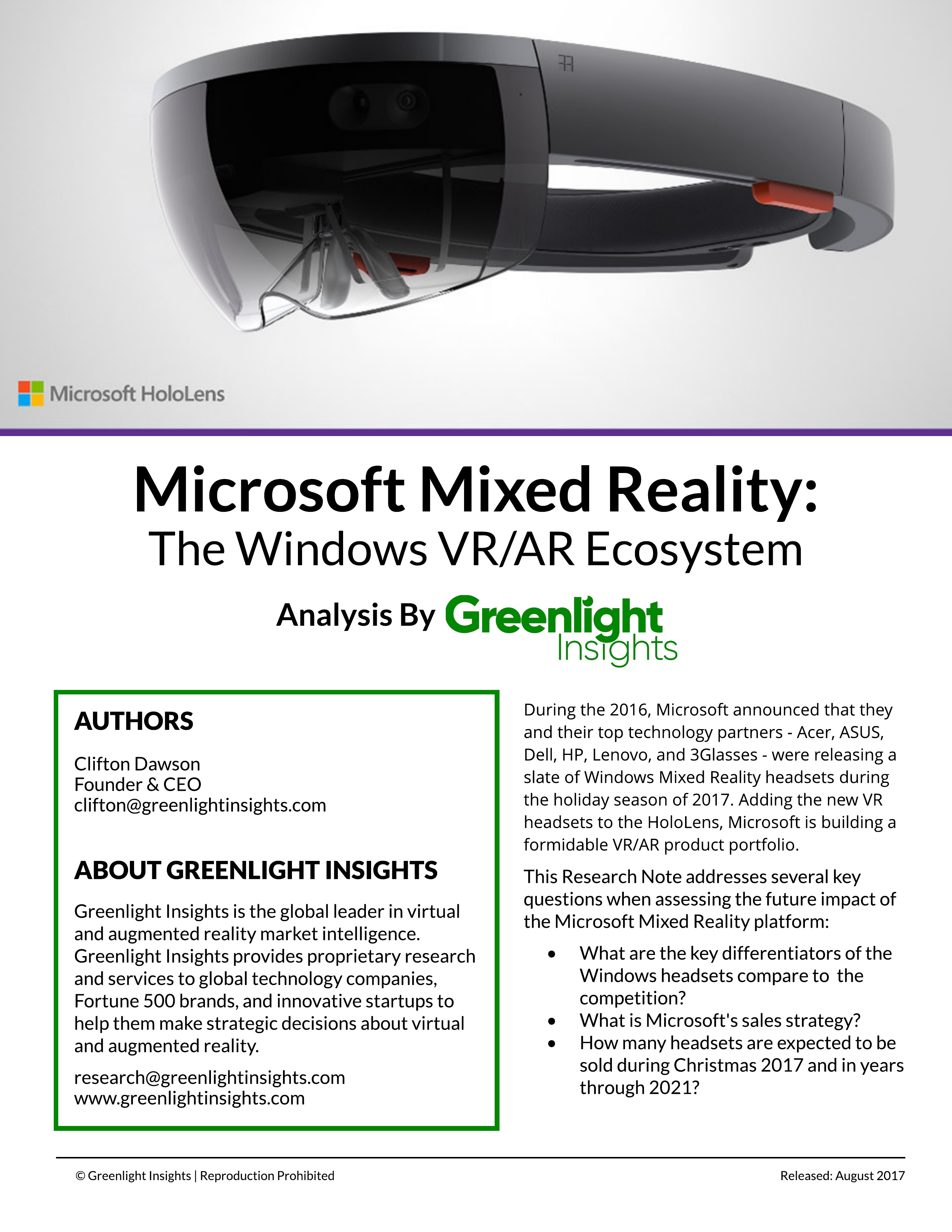 Microsoft Mixed Reality - The Emerging Windows Ecosystem