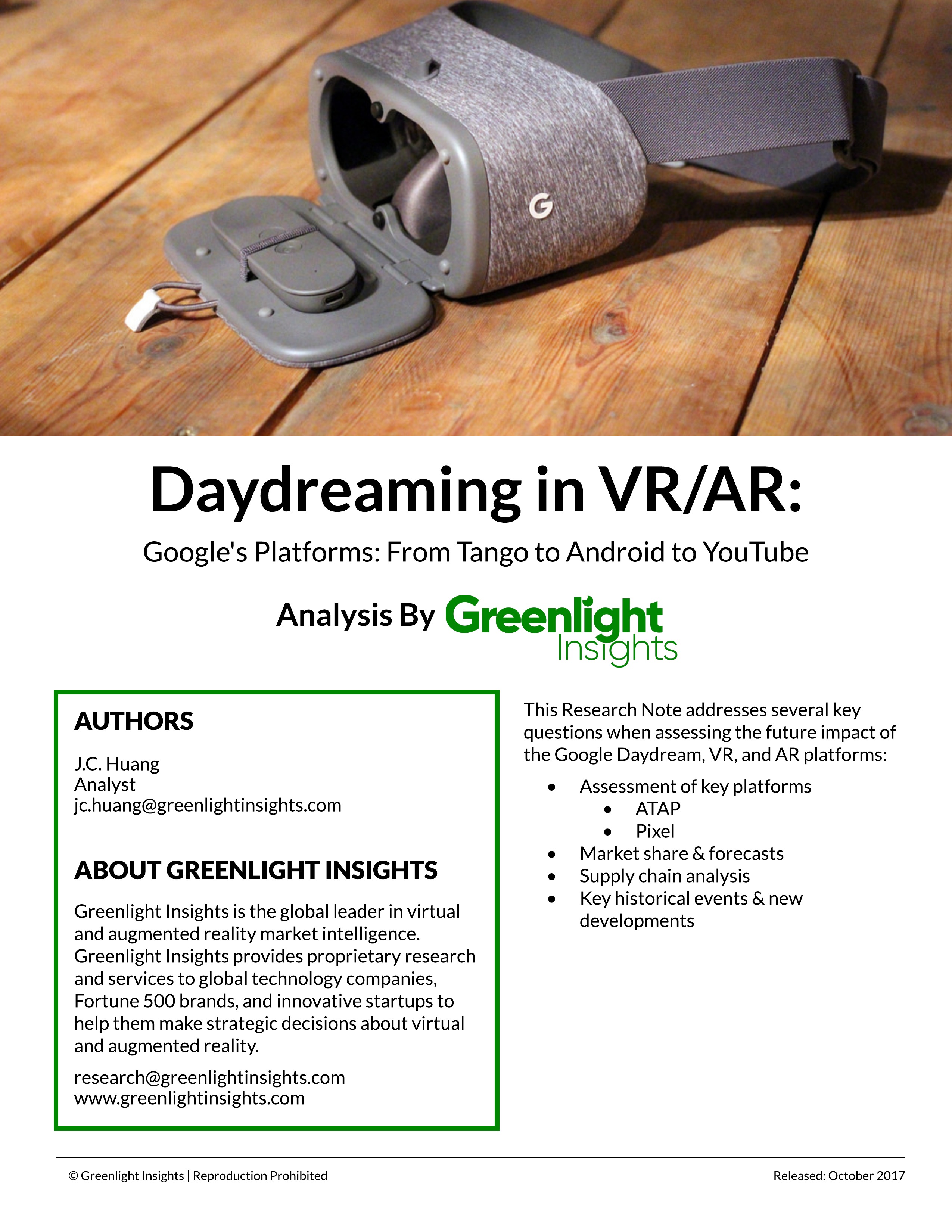 Google Daydream: Daydreaming in VR/AR