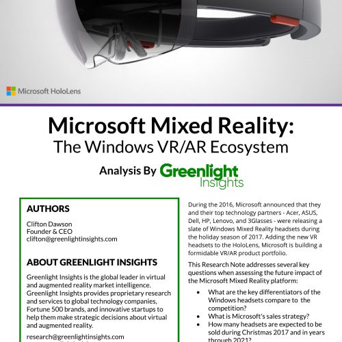 Microsoft Mixed Reality - The Emerging Windows Ecosystem