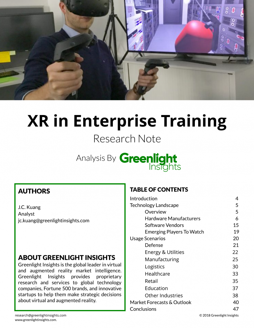 XR in Enterprise Training 2018