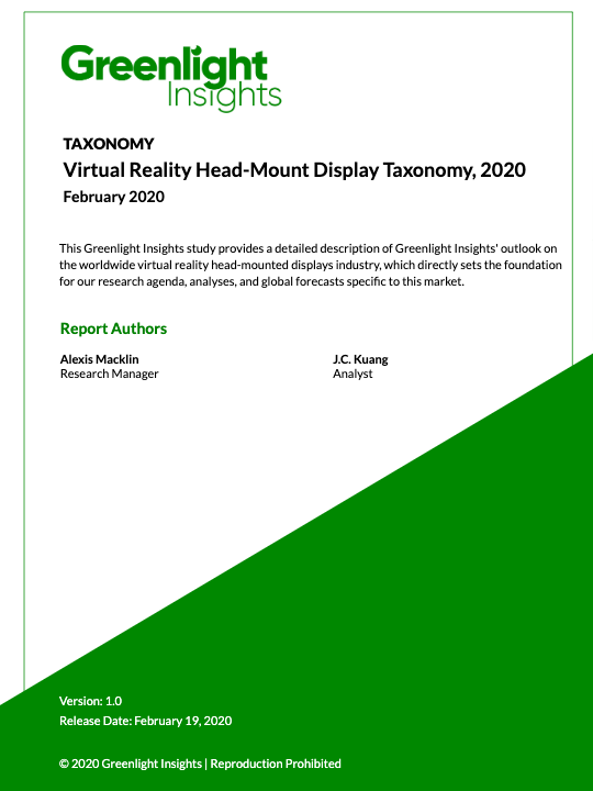 Virtual Reality Head-Mount Display Taxonomy, 2020